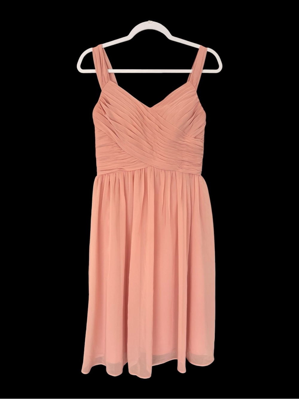 Azazie A2 Blush Pink Chiffon Bridesmaid Dress Corset Lace Up Tea Length